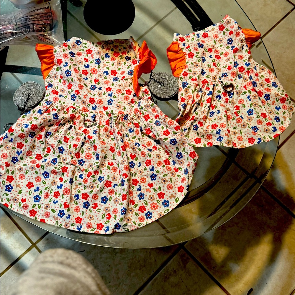 Floral dress in M and XXL for female dog